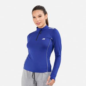 Polo Ml New Athletic Abby Azul Con Blanco Mujer