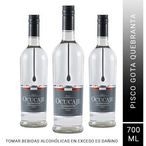Pack x3 Pisco Gota Ocucaje Quebranta X 700 ml