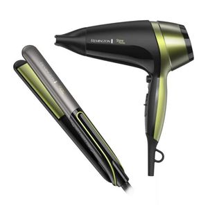 Combo Remington Secadora de Cabello y Plancha Alisadora Shine Therapy Palta
