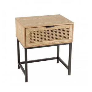 Mesa de Noche Borgias con Rejilla en Ratán color Rovere 1 cajón TU MESITA