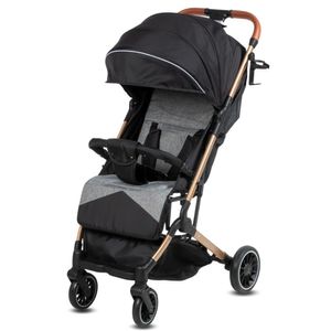 Coche Maleta de Lujo para Bebé «LAINEE» de Fácil Plegado Negro