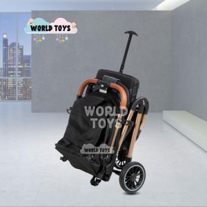 Coche Maleta de Lujo para Bebé «LAINEE» de Fácil Plegado Negro