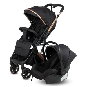Coche Maleta de Lujo Para Bebé «J' SPARROW» con Portabebé Negro