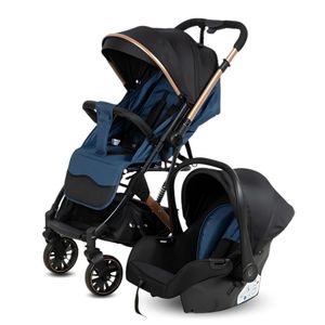 Coche Maleta de Lujo Para Bebé «J' SPARROW» con Portabebé Azul