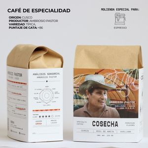 Café Especialidad molido para espresso Cosecha  Cusco  Ambrosio Pastor