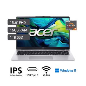 Laptop Acer AL15-41P-R9CR AMD Ryzen™ 7 5700U 16GB RAM 1TB 15.6"
