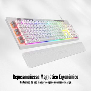 Teclado Redragon Shiva K512 RGB Semi-Mecánico Español Blanco