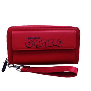 Billetera Garfield Premium con Cierre y Asa Rojo