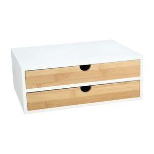 Cajonera MDF y Bambú 2 Cajones 33x25x12,5