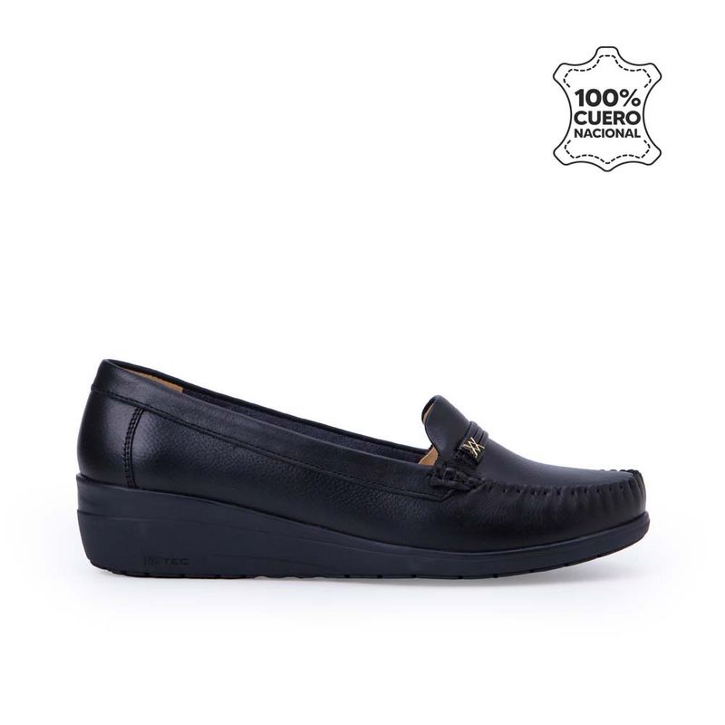 Zapato Mocasín Casual LE-2513 Negro Viale Cuero Real Plaza