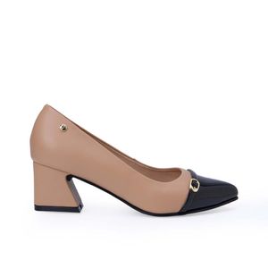 Zapato Stiletto Casual DON-2539 Beige/Negro Piazza