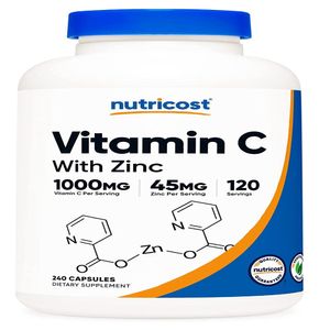 Vitamina C Nutricost 1000Mg + Zinc 240 Cápsulas