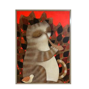 Cuadro Decorativo Cantar Felino 83x63 cm