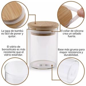 Frascos de Vidrio von Tapas de Bambú Set x 7