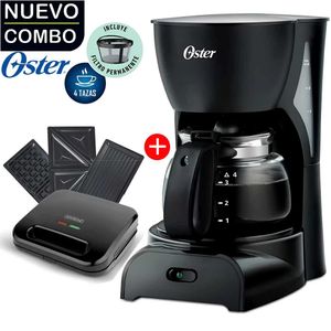 Cafetera Oster BVSTDCDR5B De 4 Tazas +Sandwichera