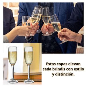 Copa de Champaña 180ml, Copas de Cristal x 6