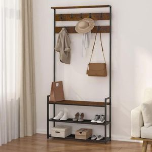 Zapatera Perchero Industrial Elowen Caramelo Coricha Home