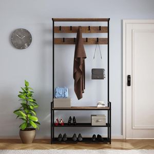 Zapatera Perchero Industrial Elowen Caramelo Coricha Home