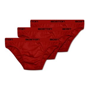 Pack X 3 Bikini Deportivo Con Elastico Visible Boston Guinda