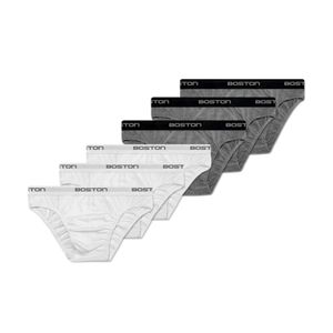 Pack X 6 Bikini Deportivo Con Elastico Visible Boston 3 Blanco Y 3 Gris