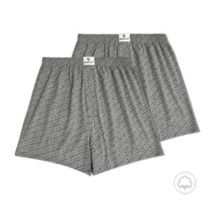 Pack X 2 Boxer Estampado De Algodón En Tejido Jersey Boston Gris