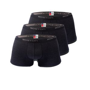 Pack X 3 Boxer Corto Rib Licrado Boston Negro Jaspeado