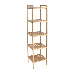 Repisa MDF y Madera Bambú Alta 5 bandejas 33x34x140 cm