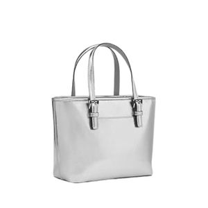 Cartera Doble Asa MICHAEL KORS XS Metallic Top-Zip Tote Bag - Plateado