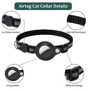 Collar con Airtag gps Incluido para Perro Gato Bluetooth Campana Celeste