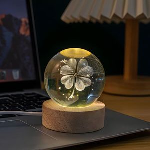 Lampara Led Esfera Diseño 3D Con Luz Trébol  651TR02