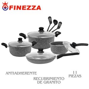 Juego de ollas Finezza FZ-X1705M ULTRAGRANITO 11 pzs Gris