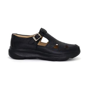 Sandalias De Cuero Para  Mujer KA24Q4-F002 Negro