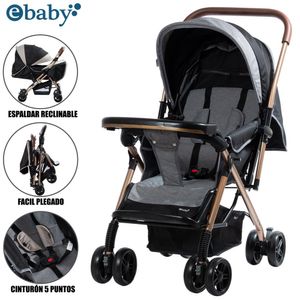 Coche Cuna de Lujo «BON» Reclinable Gris
