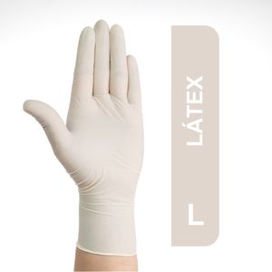 Guantes De Látex Desechables Blancos Talla L Caja 100 Und