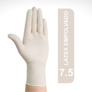 Guantes Estériles De Látex Empolvados Blancos Talla 7.5 Caja 50 Pares