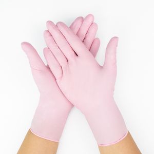 Guantes De Nitrilo Descartables Rosados Talla S Caja 100 Und