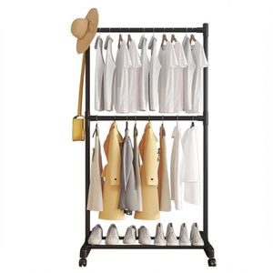 Colgador Organizador de Ropa y Zapatos 2 Niveles 180x80x42cm Negro