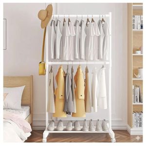 Colgador Organizador de Ropa y Zapatos 2 Niveles 180x80x42cm Blanco