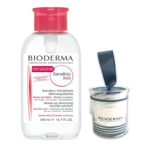 Set Agua Micelar Bioderma Sensibio H2O F500Ml  + Cotton