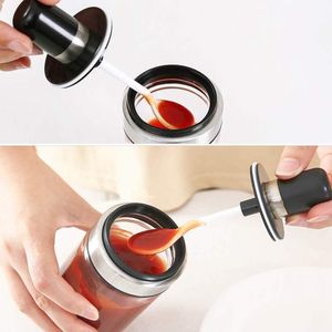 Set de 2 Condimenteros Especieros Frasco de Vidrio con Cuchara