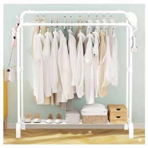 Colgador Perchero Organizador de Ropa con Doble Barra 150x120x44cm Blanco