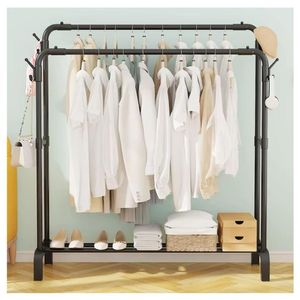Colgador Perchero Organizador de Ropa con Doble Barra 150x120x44cm Negro