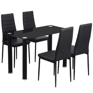 Juego de Comedor VIVA HOME 4 Sillas Negro