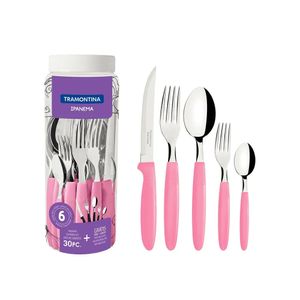 Juego de Cubiertos Tramontina Ipanema Rosado - 30 Piezas Elegantes
