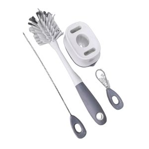 Set de 3 Cepillos de Limpieza para Botellas con Soporte