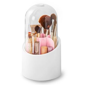 Organizador de Maquillaje Giratorio con Tapa Rosado LS4