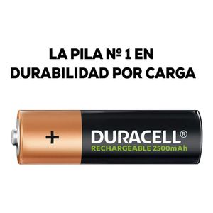 Pilas AA Recargables DURACELL 2500mAh Blister x 2 Unidades Baterias