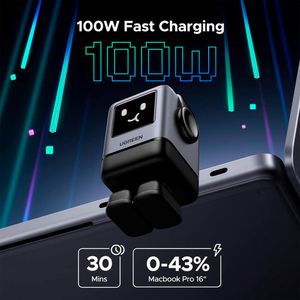 Cargador USB-C UGREEN Uno RG Robot GaN 100W 4 Puertos