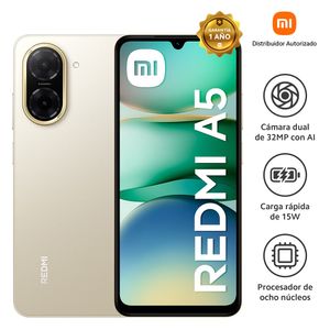 PREVENTA: Celular Xiaomi Redmi A5 4G 128GB, 4GB RAM, cámara principal 32MP, frontal 8MP, 6.88'', dorado