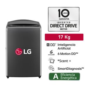 Lavadora LG Carga Superior 17 Kg WT17BV6T Negro Claro